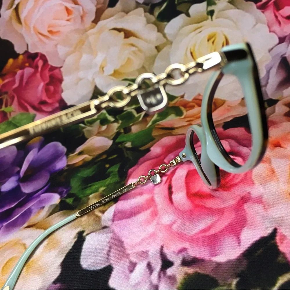 Tiffany & Co. Teal Black & Gold with side Locks frames glasses